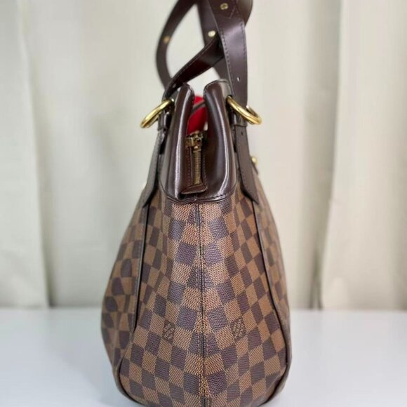 Louis Vuitton Damier Ebene Sistina GM Shoulder Bag Brown Checkerboard Pattern - Picture 3 of 10
